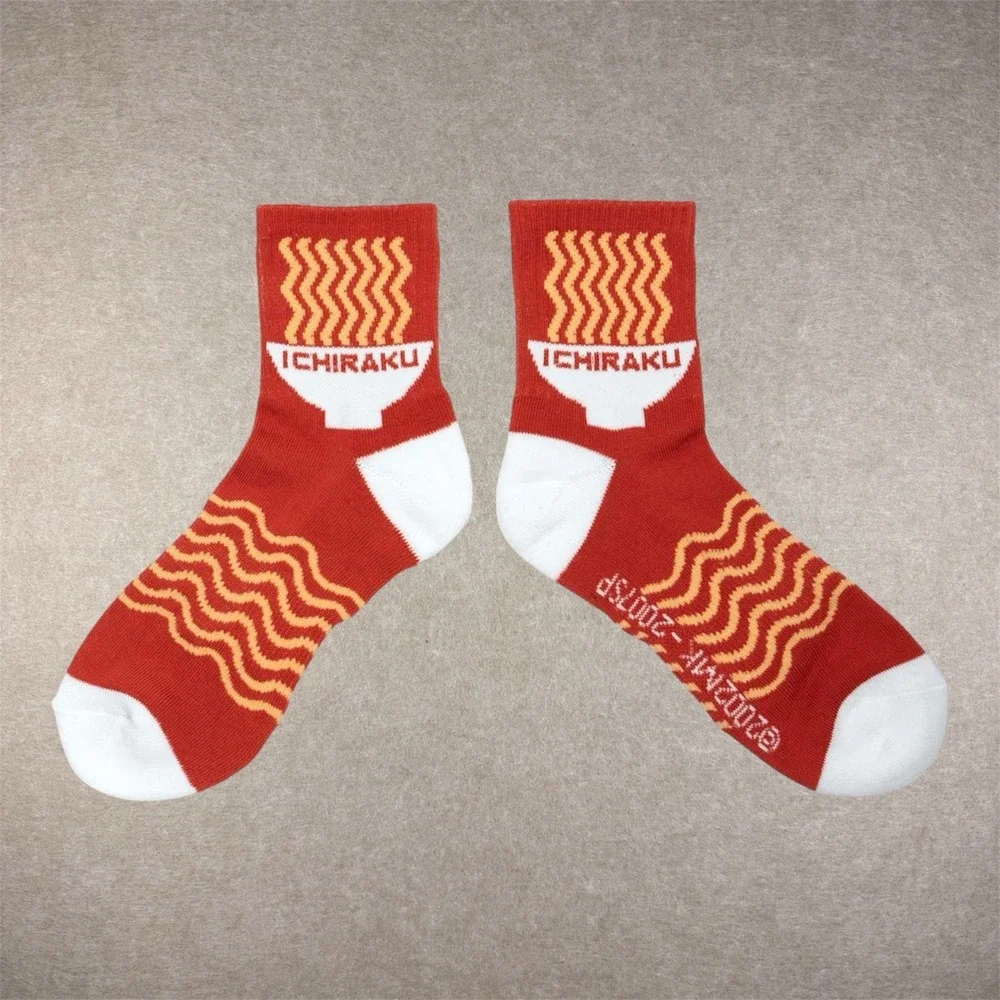 Naruto Shippuden Ichiraku Ramen Socks Ripple Junction Anime Red Crew One Size‎